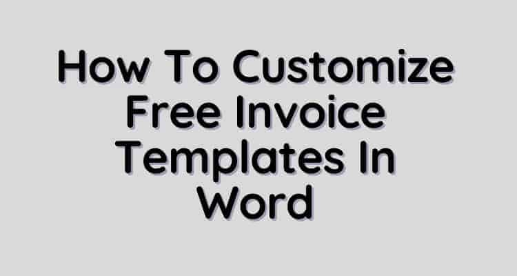 Free Invoice Template in Word