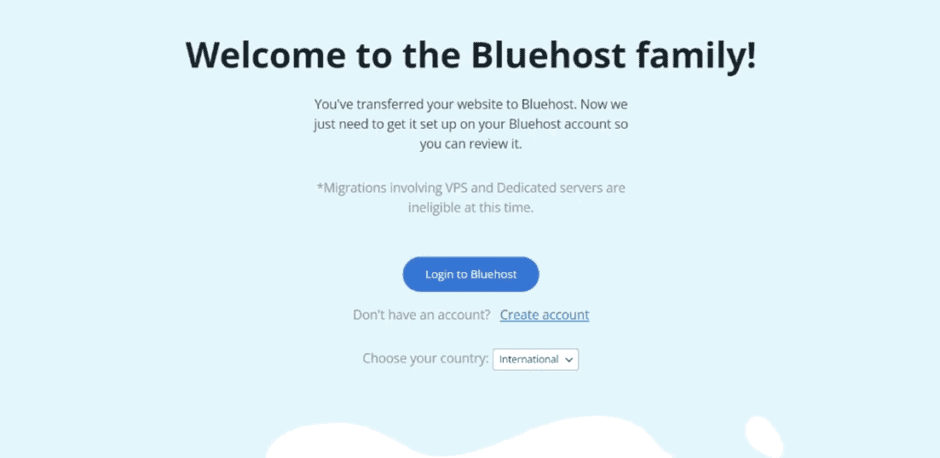 Free Bluehost Migration